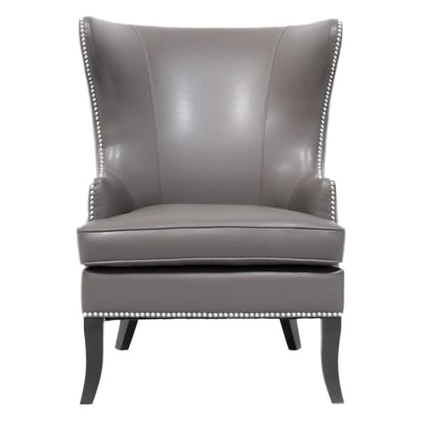 null Moore Pebble Grey Wing Back Accent Chair
