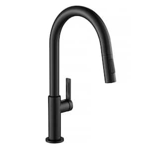Oletto Single-Handle Pull-Down Sprayer Kitchen Faucet in Matte Black