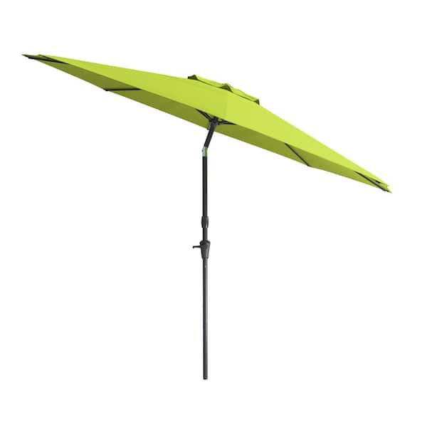 CorLiving 10 ft. Aluminum Wind Resistant Market Tilting Patio Umbrella in Lime Green