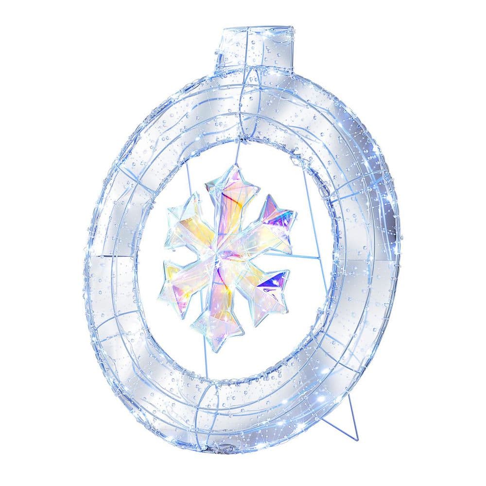 33 Inch Lighted Snowflake Wreath with Hanging Ring and Support Bracket price history on PriceWatchPro