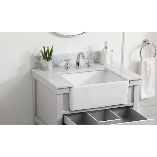 Timeless Home 30 In W Marble Vanity Backsplash Carrara White Thbs2460cra - 30 Bathroom Vanity Backsplash