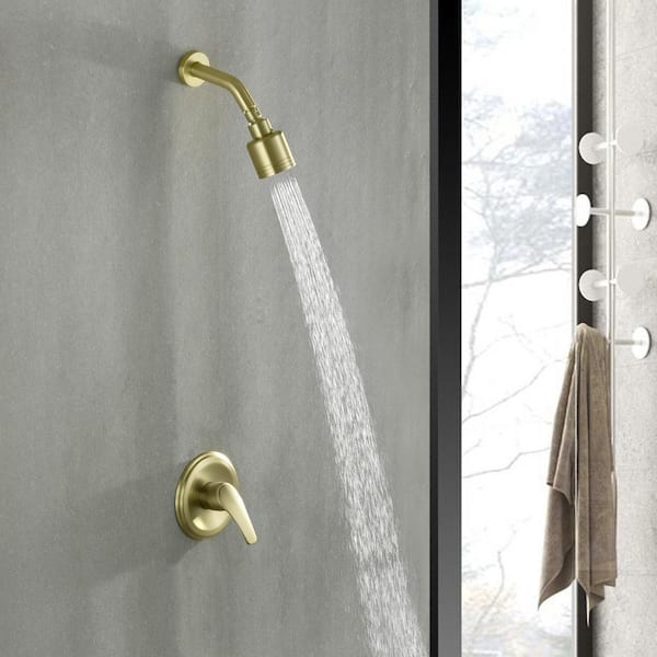 Unlacquered Brass Shower System Luxury and Durability in One With Dome  Round Shower Head, Shower Handheld, and 3 Handles 