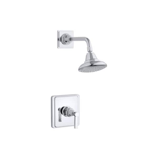 KOHLER Pinstripe 1-Spray Patterns 6.7 in. Wall Mount Fixed Shower Head in Polished Chrome