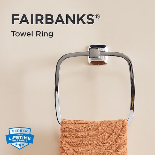 Fairbanks Wall Mounted Towel Ring in Chrome