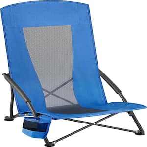 Portable Blue Metal Folding Beach Chair