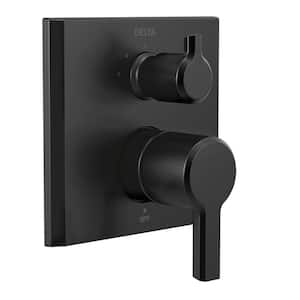 Pivotal 2-Handle Wall-Mount 3-Setting Integrated Diverter Trim Kit in Matte Black (Valve not Included)