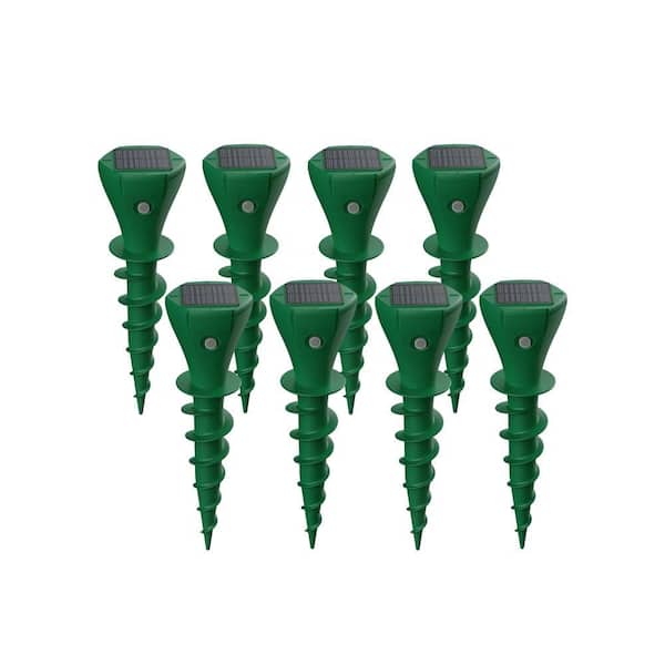 Solar Powered Animal Repeller Outdoor Ultrasonic for Mole Gopher Vole Rat Pest Repellant Trap (8-Pack)