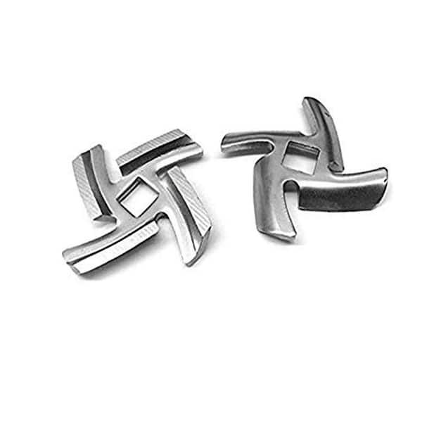 Stainless Steel Meat Grinder Blade with Square Hole, Compatible with Size 5-Grinders, 2-Pack