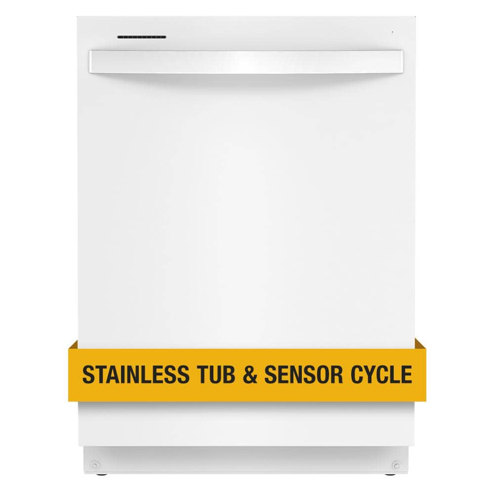 24 in. in White Dishwasher with Stainless Steel Tub and Tall Top Rack