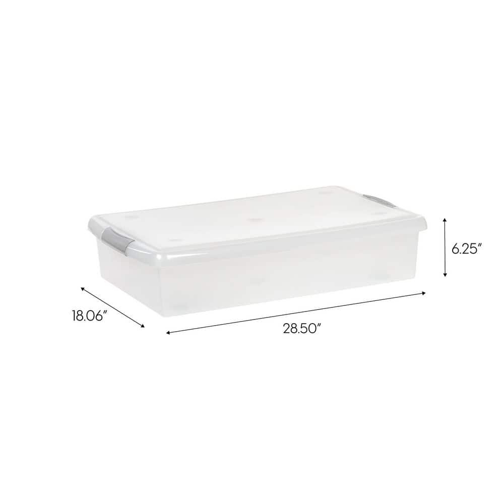 ClearView 40 Qt Kids' Collapsible Underbed Plastic Organizer with Tan Buckles