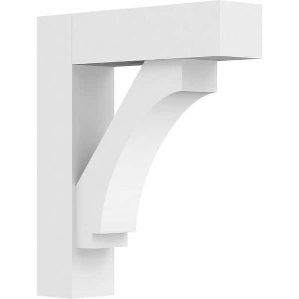 Ekena Millwork Standard Imperial 3 in. W x 14 in. H x 12 in. D Signature Urethane Polyurethane Bracket With Block Ends