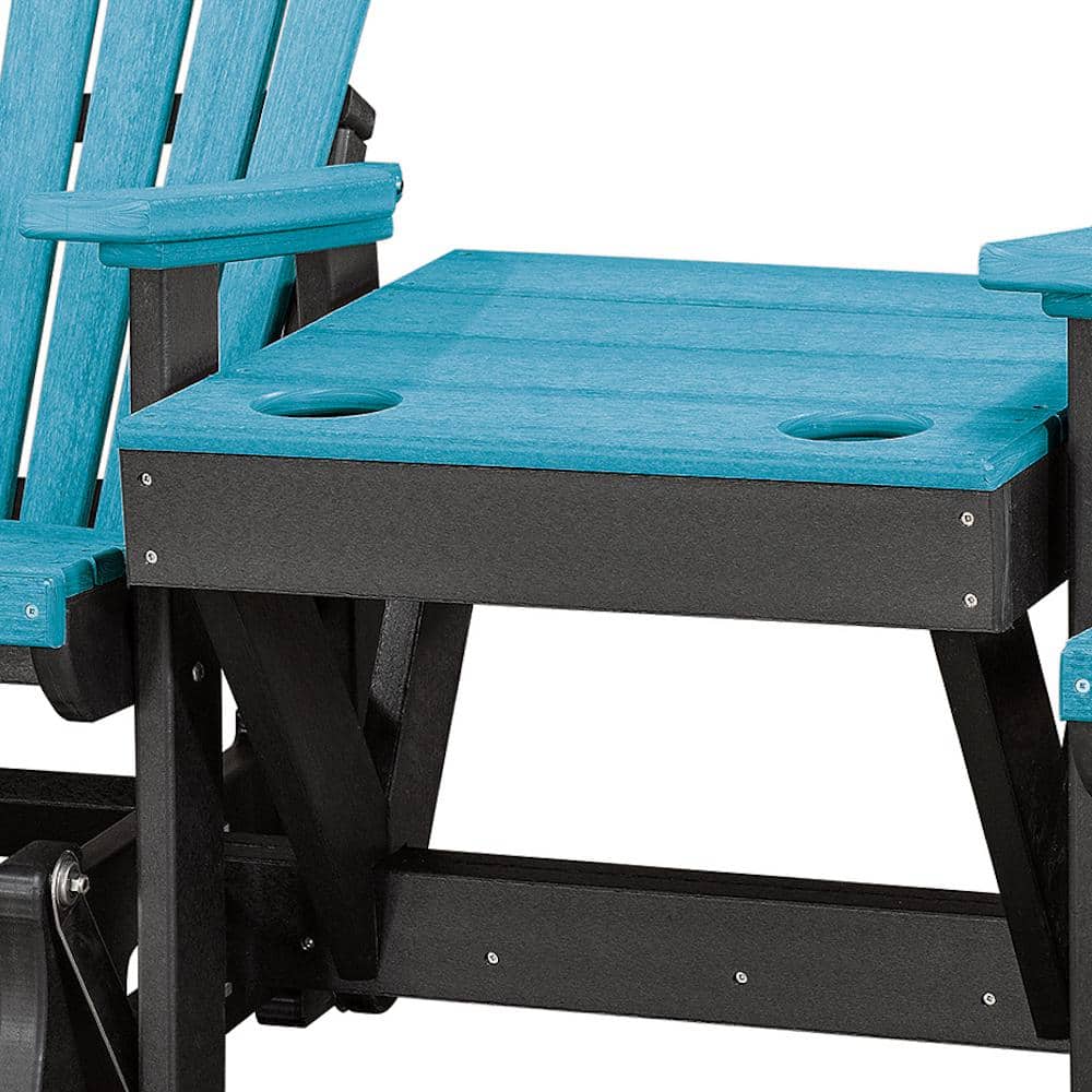 Amish-Crafted Aruba Blue & Black Double Glider with Center Table