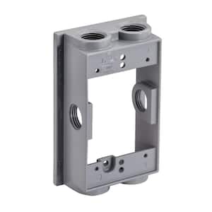 1/2 in. Weatherproof 6-Hole Single Gang Rectangle Extension
