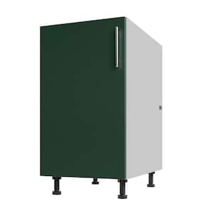Miami Emerald Green Matte 18 in. x 34.5 in. x 27 in. Flat Panel Stock Assembled Base Kitchen Cabinet Full Height