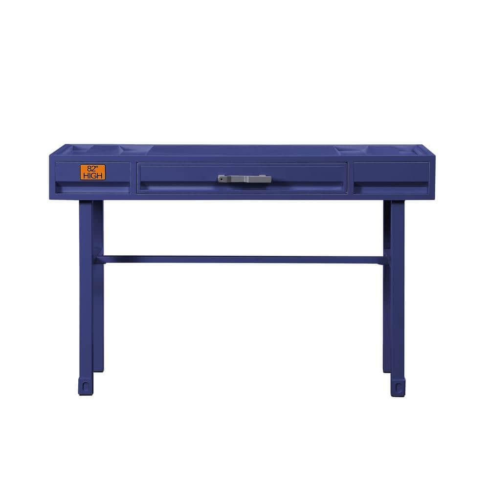 Cargo Blue Metal & Wood Vanity Desk with Storage Drawer