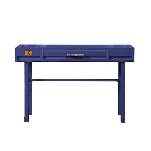 Acme Furniture 47 in. Rectangular Blue 1 Drawer Writing Desks with Built-In Storage