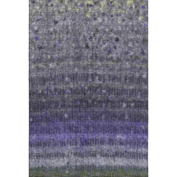 Mayfield Premium Machine Washable Abstract AMF2316 Purple 8 ft. x 10 ft. Area Rug