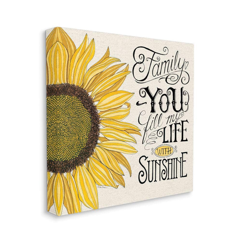 You Fill My Life with Sunshine Family Phrase by Deb Strain Unframed Country Canvas Wall Art Print 36 in. x 36 in -  Stupell Industries, ab-172_cn_36x36