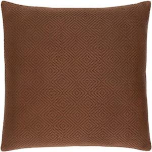 Jillayne Dark Brown Solid Hand Woven Texture Polyester Fill 18 in. x 18 in. Decorative Pillow
