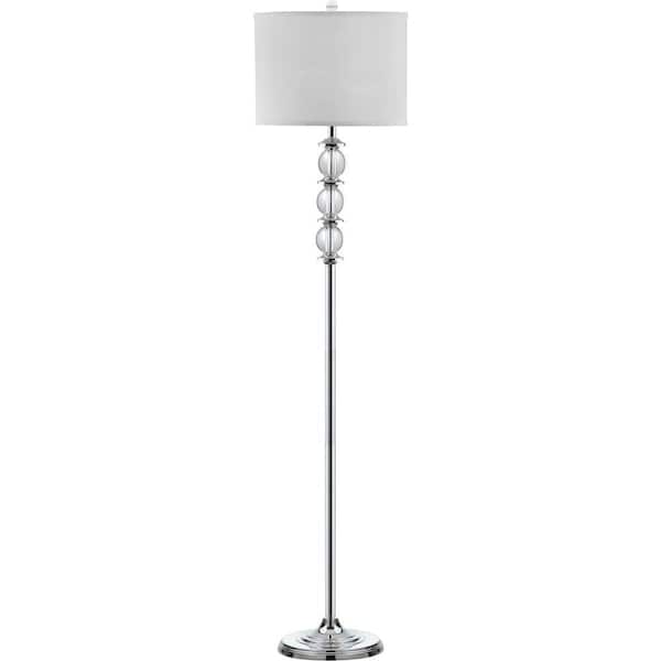SAFAVIEH Riga 60.25 in. Clear Crystal Floor Lamp with Off-White Shade