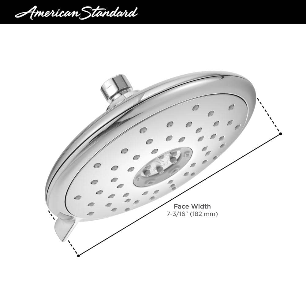 Brushed Nickel 7-Inch Multi-Function Wall Mounted Shower Head