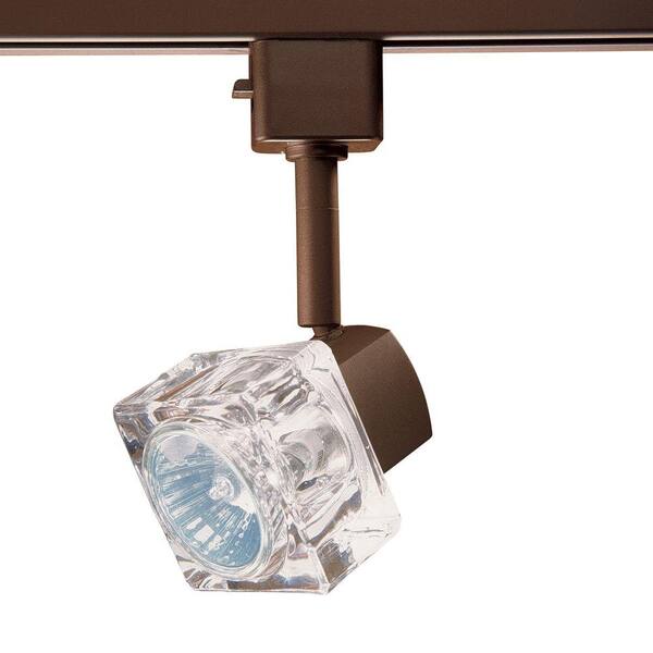 Designers Choice Collection Series 12 Line-Voltage GU-10 Oil-Rubbed Bronze Track Lighting Fixture with Glass Cube