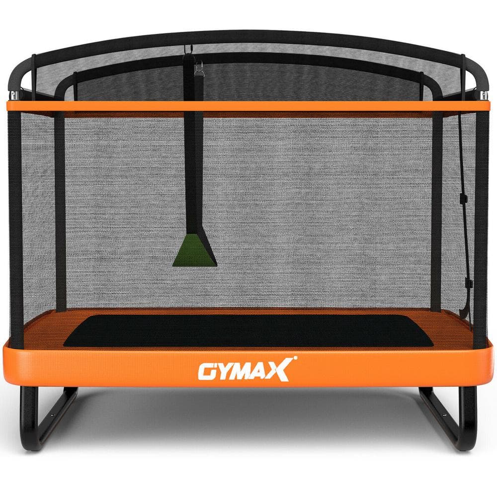 Gymax 6 ft. Orange Recreational Kids Trampoline W/Swing Safety ...