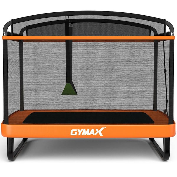 Gymax 6 ft. Orange Recreational Kids Trampoline W/Swing Safety Enclosure Indoor/Outdoor