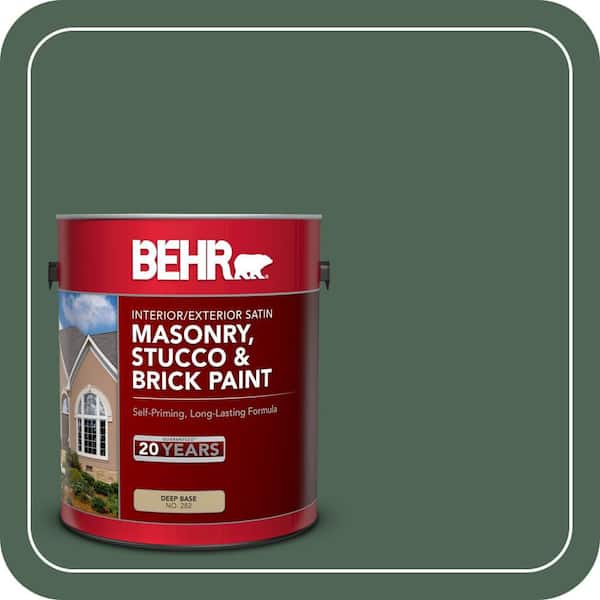 1 gal. #PFC-40 Green Satin Interior/Exterior Masonry, Stucco and Brick Paint
