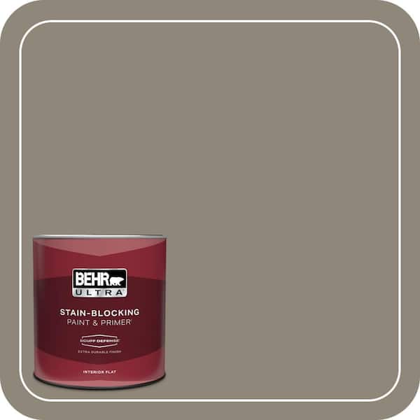 BEHR ULTRA 1 qt. #T16-08 Fifth Olive Nue Extra Durable Flat Interior Paint & Primer