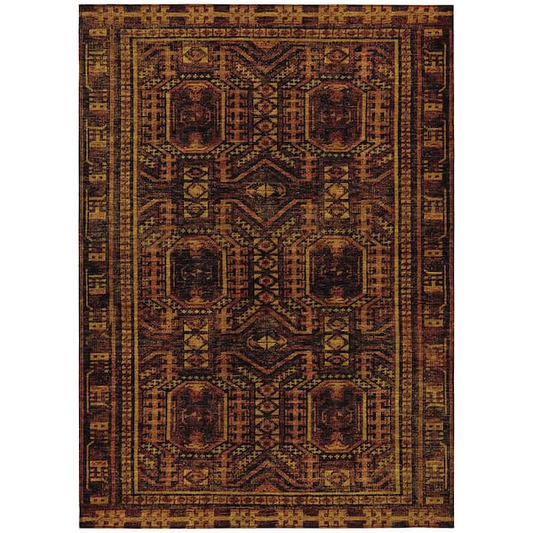 Chantille Machine Washable Indoor/Outdoor Abstract ACN1920 Paprika 5 ft. x 7 ft. 6 in. Area Rug