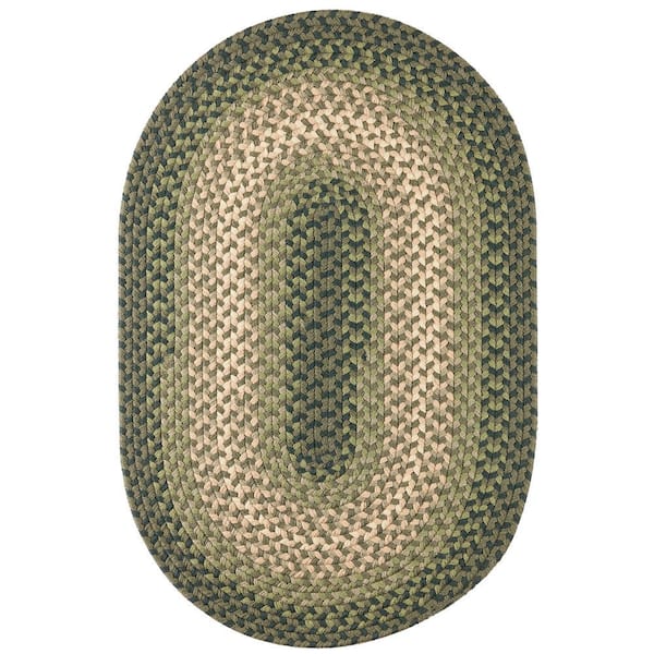 Pioneer Green Multi 2 ft. x 3 ft. Oval Indoor/Outdoor Braided Area Rug