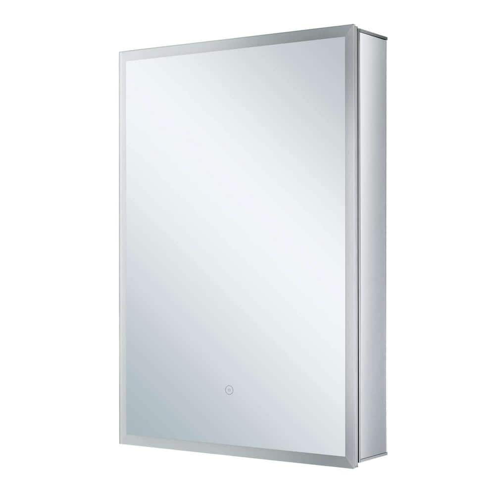 20 in. W x 30 in. H Rectangular Aluminum Recessed or Surface Mount Medicine Cabinet with LED Lighting Right Hinge price history on PriceWatchPro