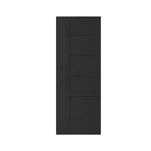 Modern Classic 18 in. x 80 in. Black Stained Composite MDF Paneled Barn Door Slab