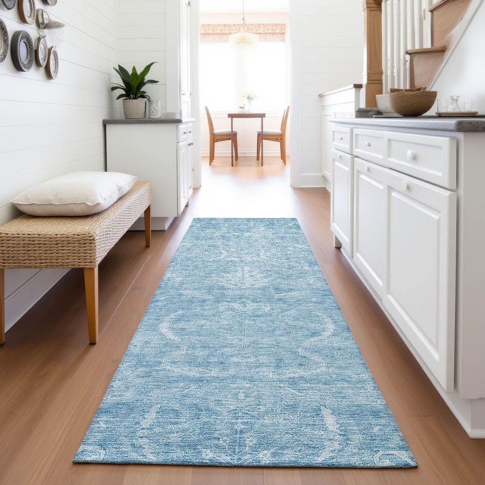 Mayfield Premium Machine Washable Abstract AMF1083 Sky 2 ft. 3 in. x 7 ft. 6 in. Runner Rug price history on PriceWatchPro