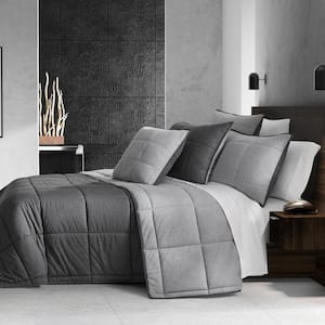 Patton Grey Polyester King/California King 3-Piece Quilt Set