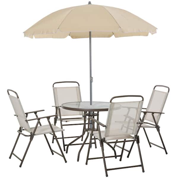 Umbrella With 4 Folding Dining Chairs, Folding Dining Table And Chairs Set Argos