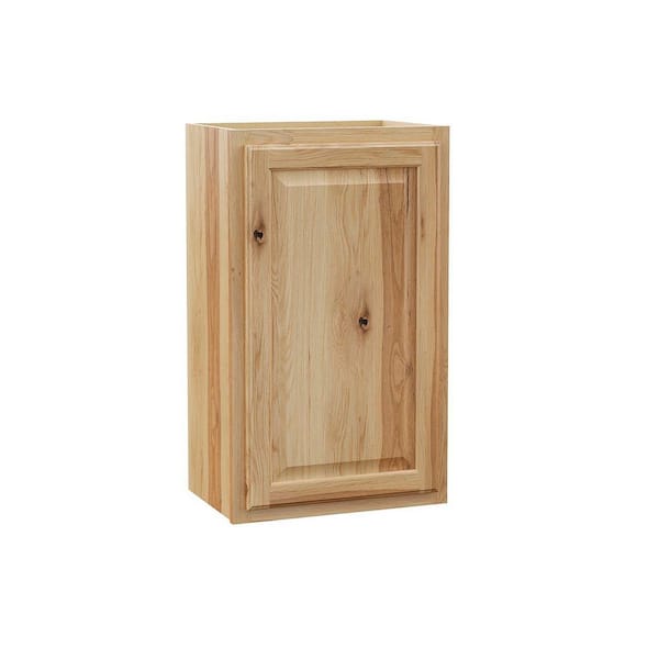 Hampton 18 in. W x 12 in. D x 30 in. H Assembled Wall Kitchen Cabinet in Natural Hickory
