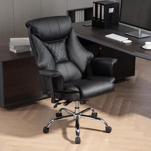 Modern Black Leather Ergonomic Office Chair 120° Recline Executive Chair with Adjustable Hight and Arms