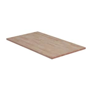 6 ft. L x 39 in. D Unfinished Hevea Butcher Block Island Countertop in With Standard Edge