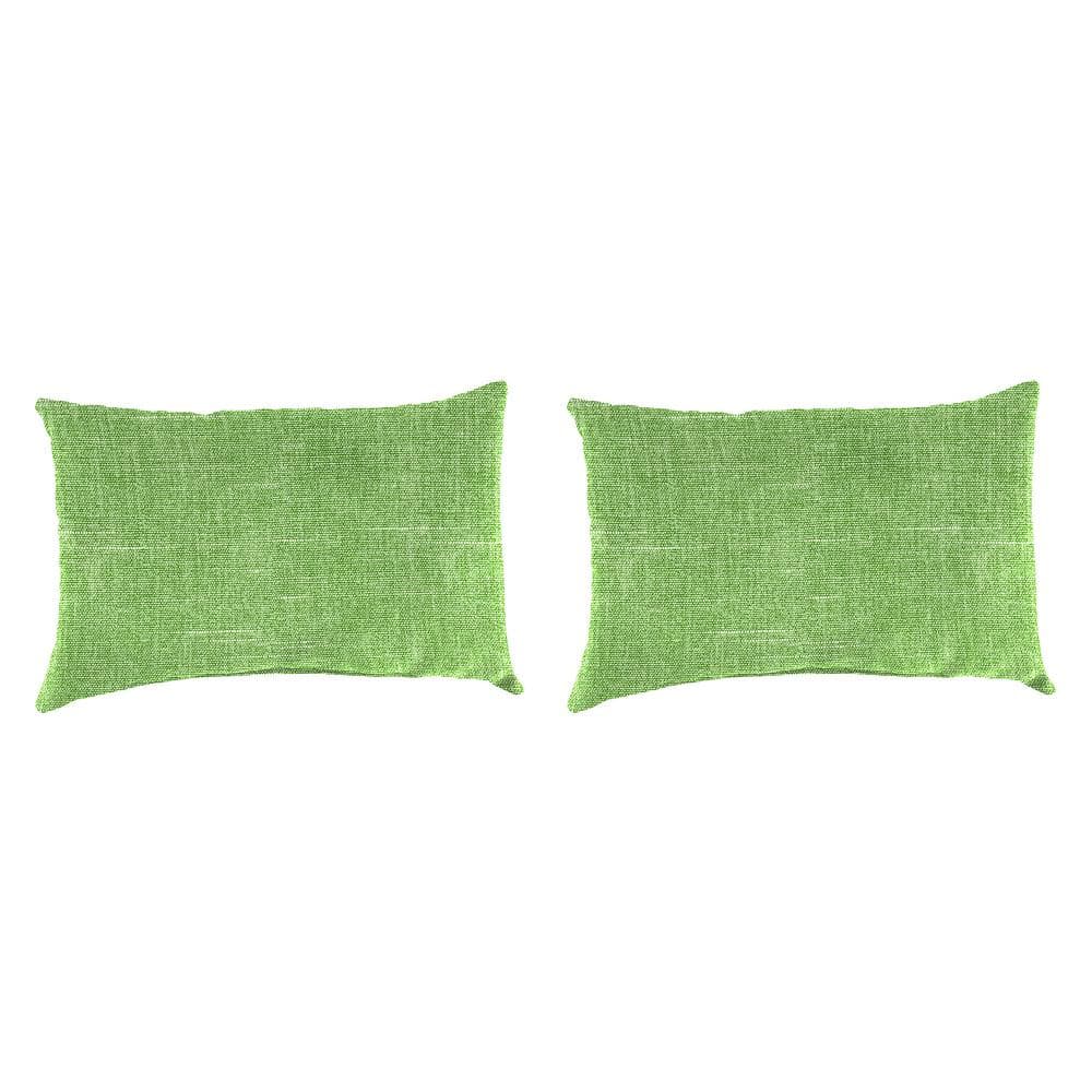 Tory Palm Green Rectangular Outdoor Lumbar Throw Pillow Set