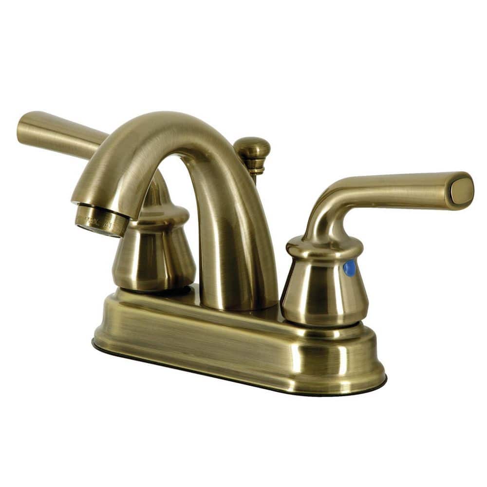 Kingston Brass Restoration 4 in. Centerset 2Handle Bathroom Faucet with Plastic PopUp in