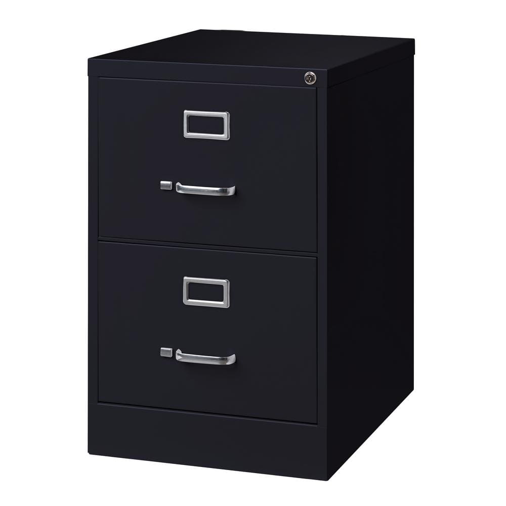 Black 2-Drawer Lockable Fire Resistant Legal Size Vertical File Cabinet
