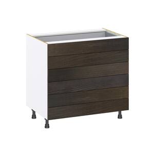 Georgetown 36 in. W x 24 in. D x 34.5 in. H Assembled Drawer Base Kitchen Cabinet in Chestnut with 6-Drawers