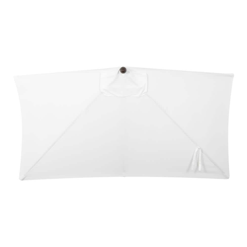 Sidney 9 ft. White Aluminum MidCentury Patio Umbrella with Crank