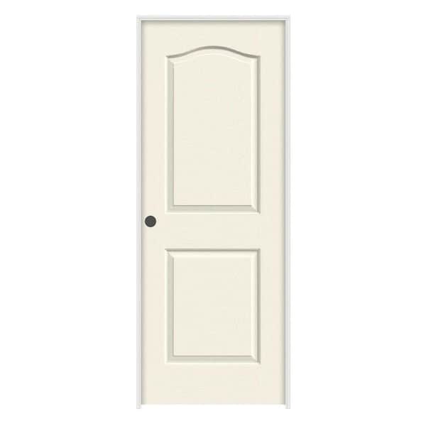 JELD-WEN 36 in. x 80 in. Camden Vanilla Painted Right-Hand Textured Solid Core Molded Composite MDF Single Prehung Interior Door