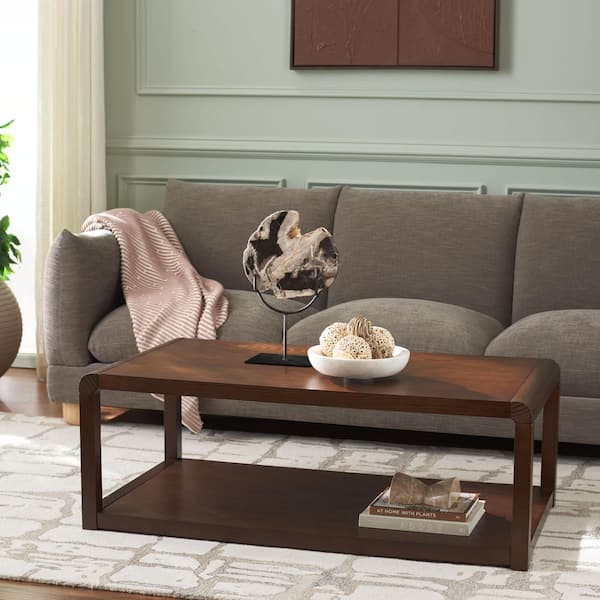 Omara 44.6 in. Walnut Rectangle Wood Coffee Table