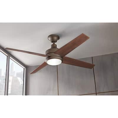 Mercer 52 in. Integrated LED Indoor Oil Rubbed Bronze Ceiling Fan with Light Kit and Remote Control