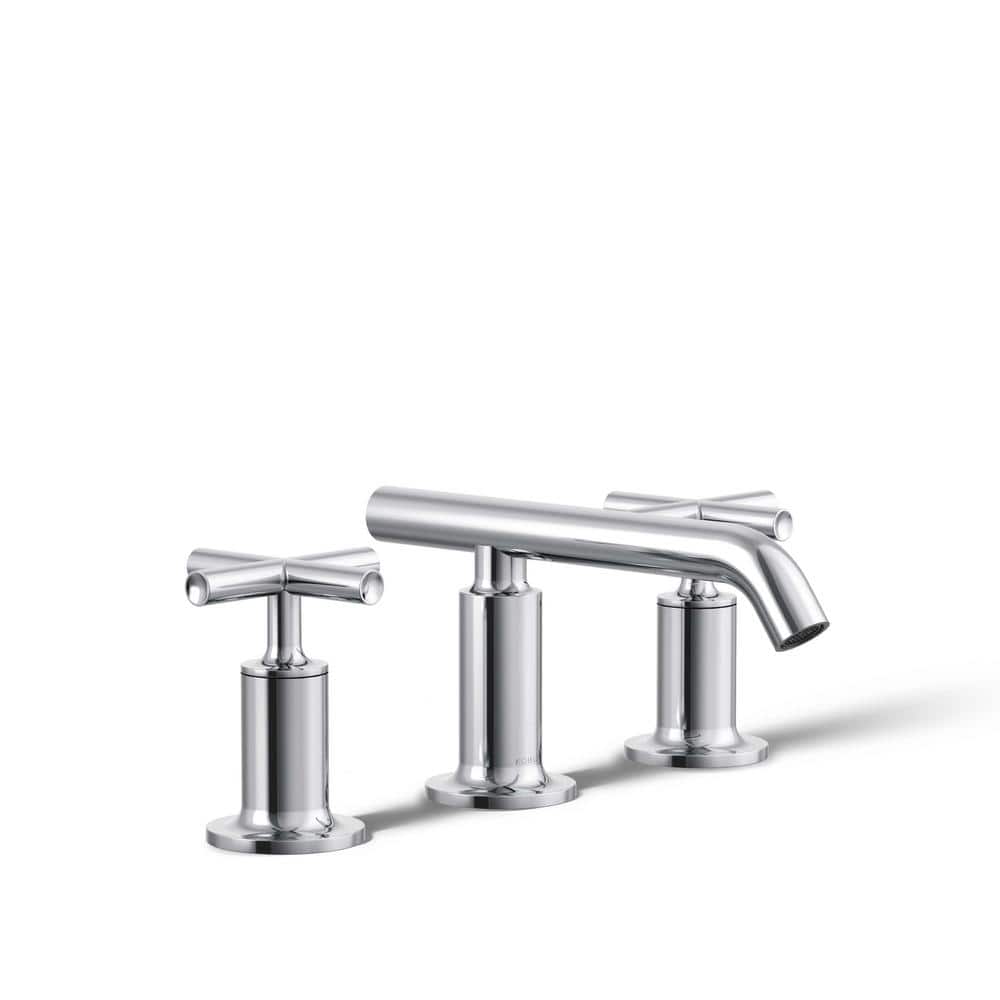 Purist 8 in. Widespread 2-Handle Low-Arc Bathroom Faucet in Polished Chrome