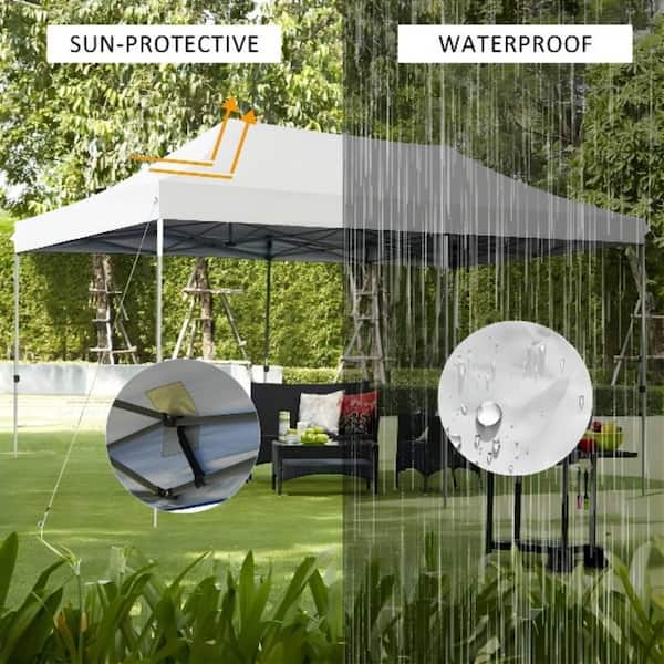 Alpulon 10 ft. x 20 ft. White Adjustable Folding Heavy-Duty